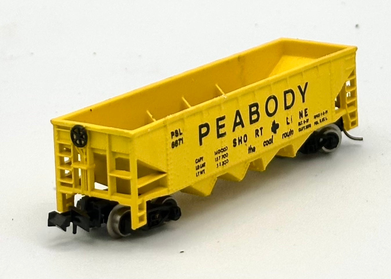 N Scale Peabody Open Hopper Conversion Car , Rapido to MTL Knuckle Coupler