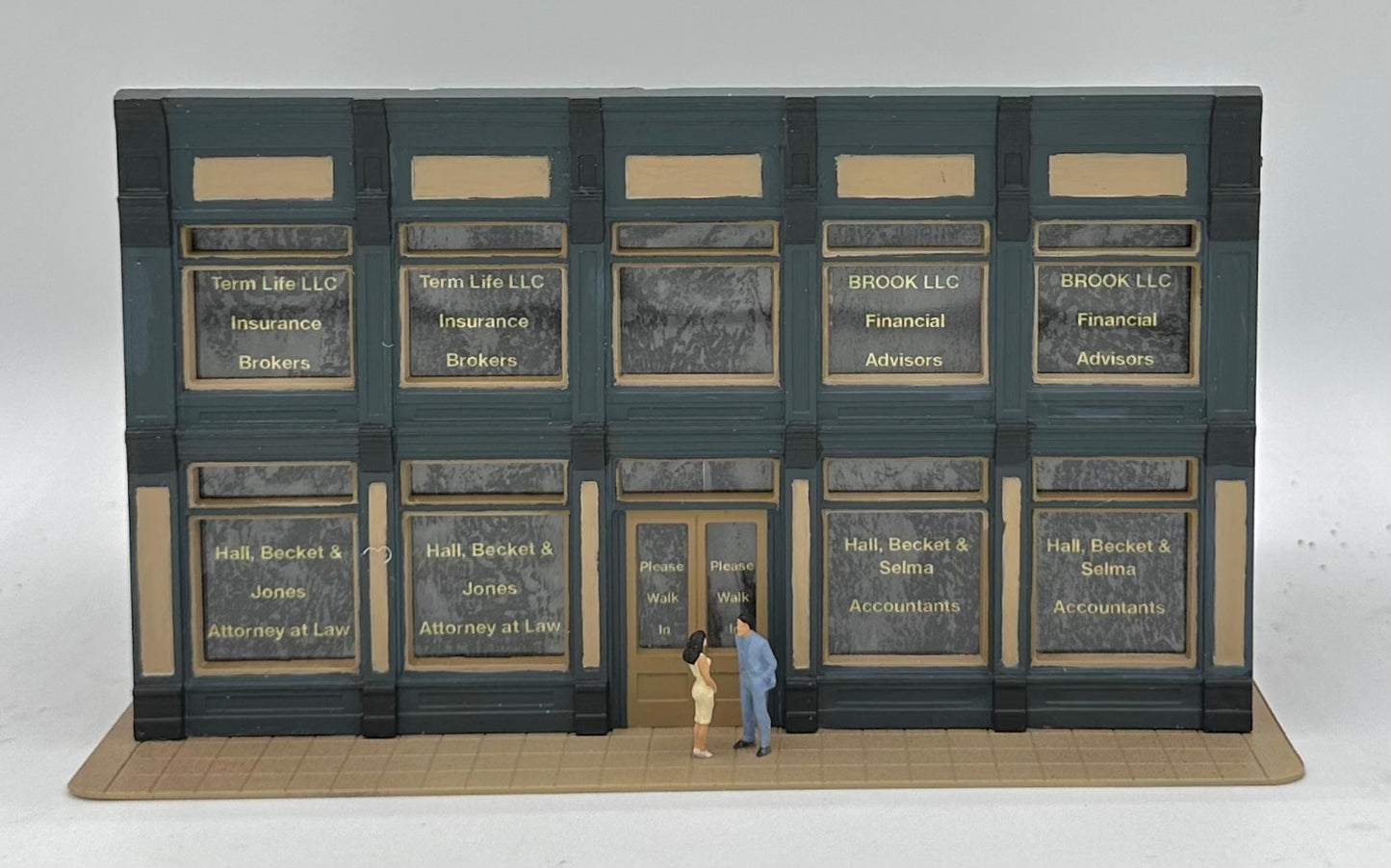 HO Scale 2-Story Custom Painted Fully Assembled."Legal Offices " Lighted