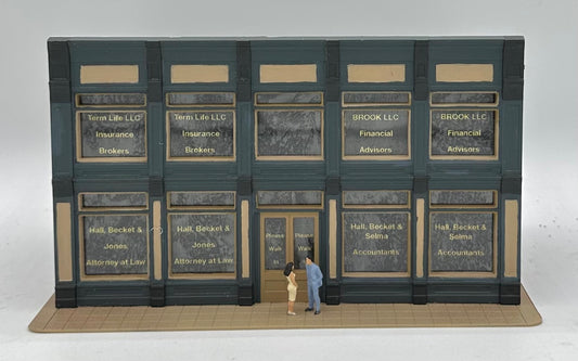 HO Scale 2-Story Custom Painted Fully Assembled."Legal Offices " Lighted