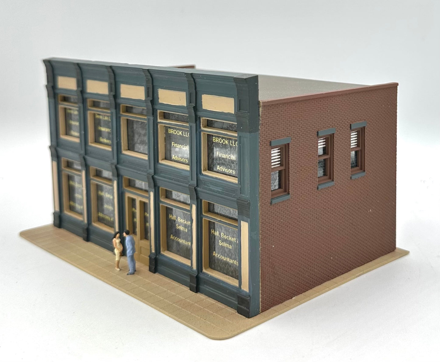 HO Scale 2-Story Custom Painted Fully Assembled."Legal Offices " Lighted