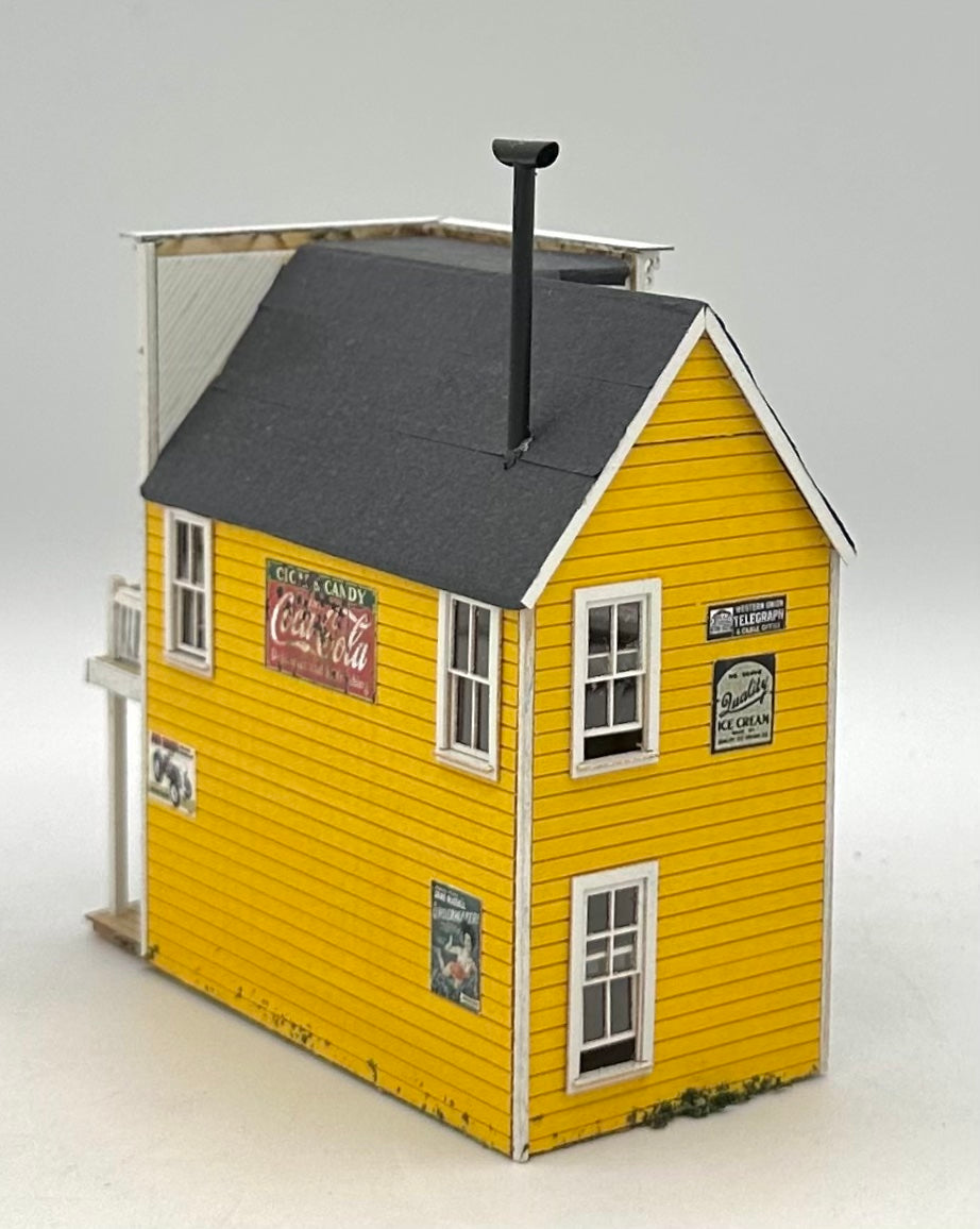 Banta Modelworks HO Scale "Roubies Corner Saloon" Laser Cut Wooden Custom Painted Fully Assembled