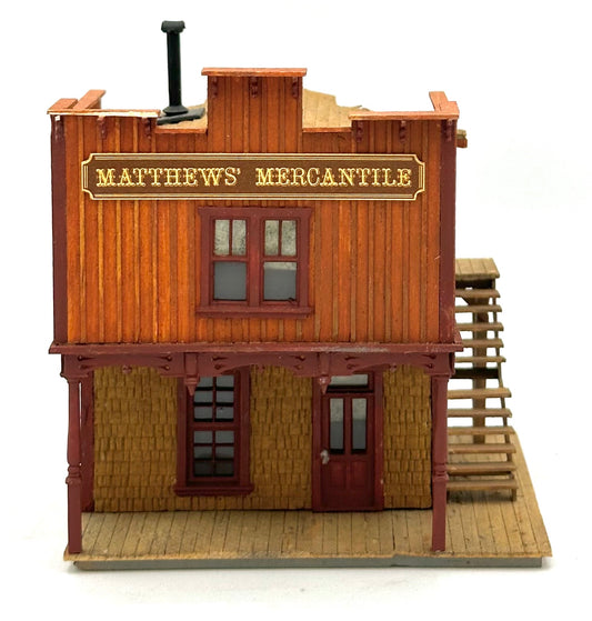 Campbell #371 HO Scale "Mathews' Mercantile" Laser Cut Wooden Custom Painted  Fully Assembled