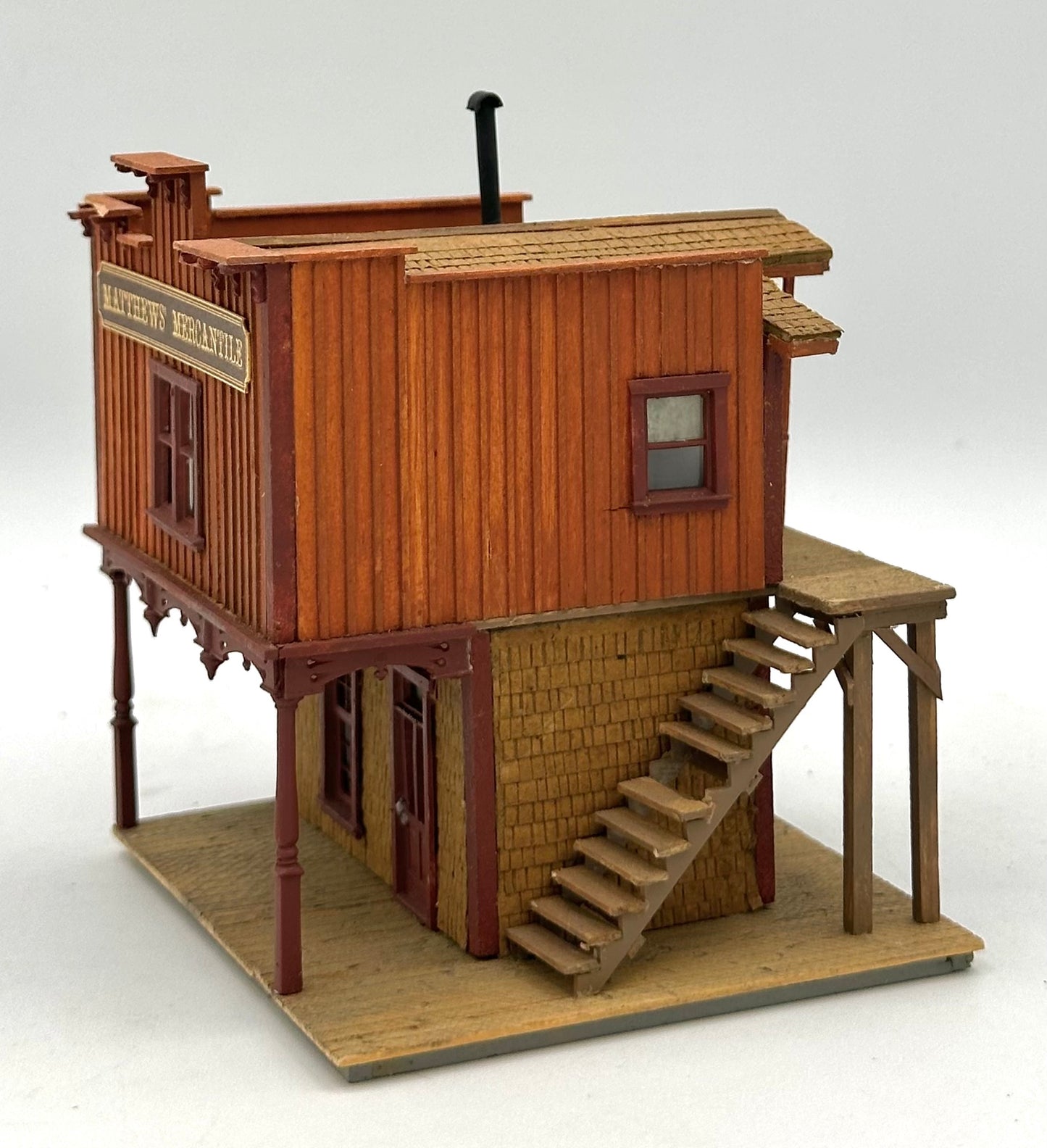Campbell #371 HO Scale "Mathews' Mercantile" Laser Cut Wooden Custom Painted  Fully Assembled