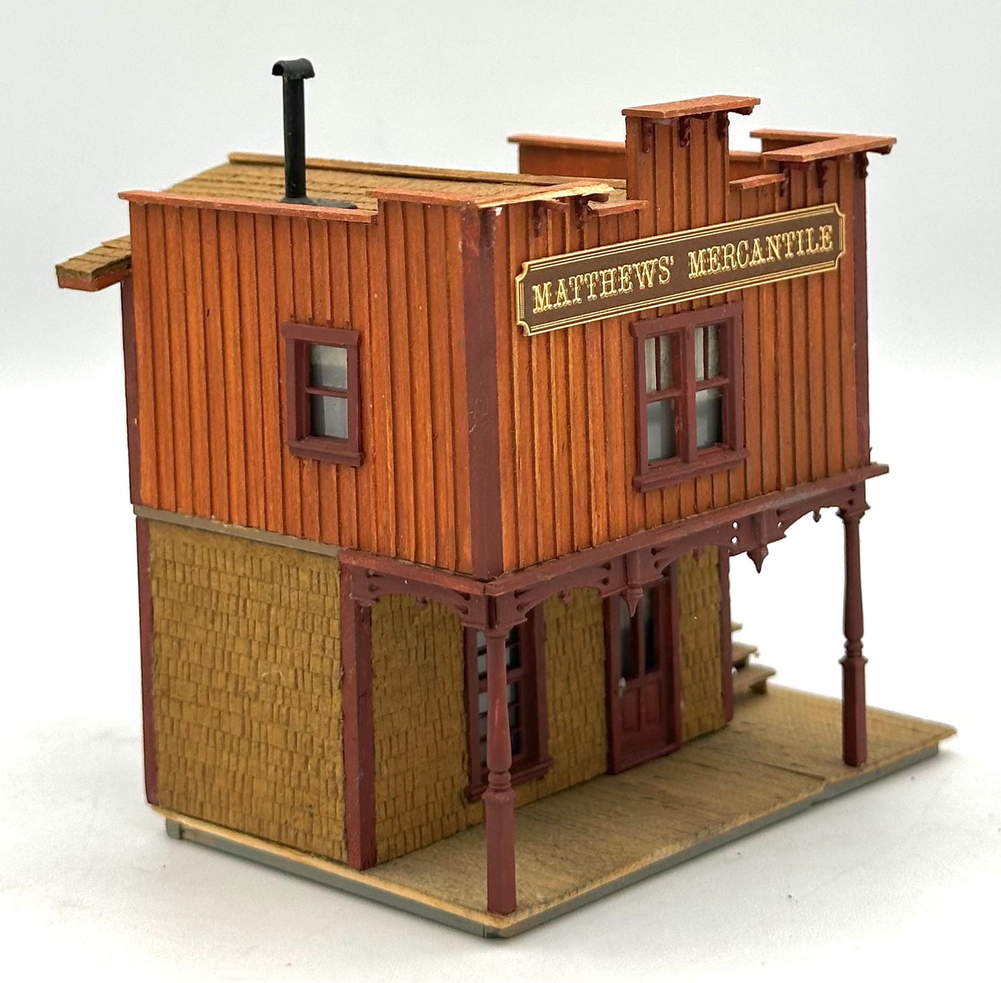 Campbell #371 HO Scale "Mathews' Mercantile" Laser Cut Wooden Custom Painted  Fully Assembled