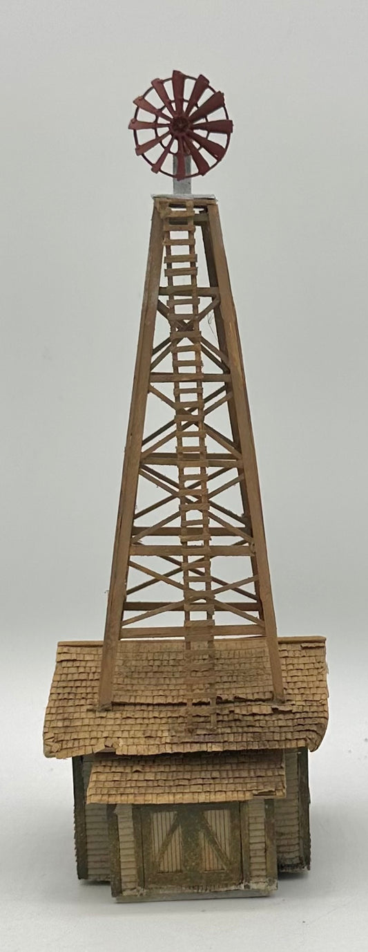HO Scale Homestead Windmill Plus Shack Custom Built/Painted Fully Assembled