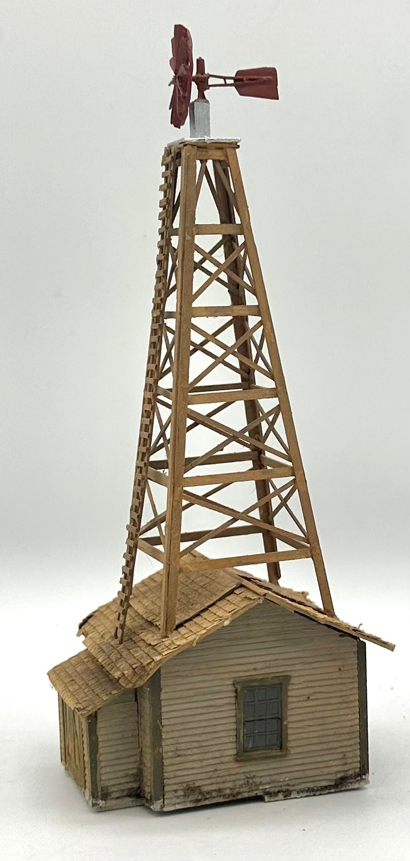 HO Scale Homestead Windmill Plus Shack Custom Built/Painted Fully Assembled
