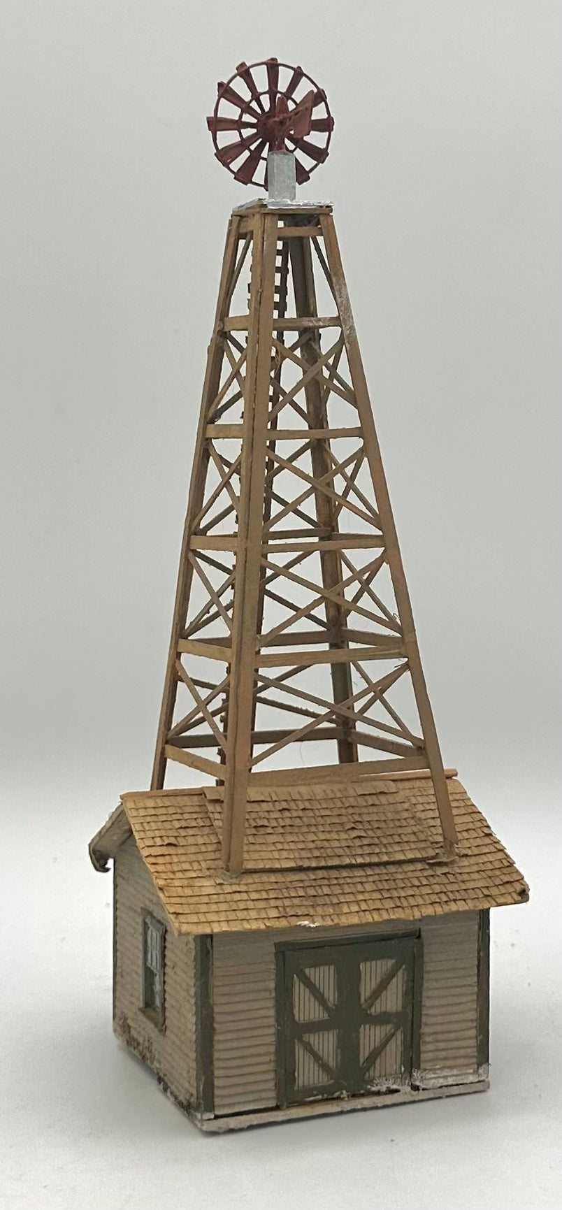 HO Scale Homestead Windmill Plus Shack Custom Built/Painted Fully Assembled