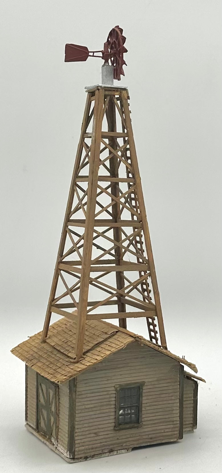 HO Scale Homestead Windmill Plus Shack Custom Built/Painted Fully Assembled