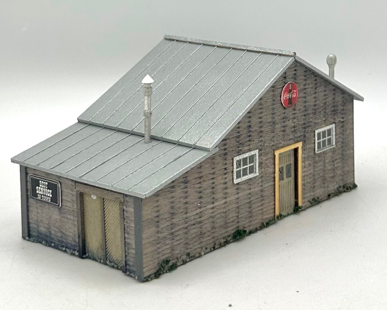HO Scale Pink J. Plemmons Groceries Feed Laser cut Wooden Building Fully Assembled