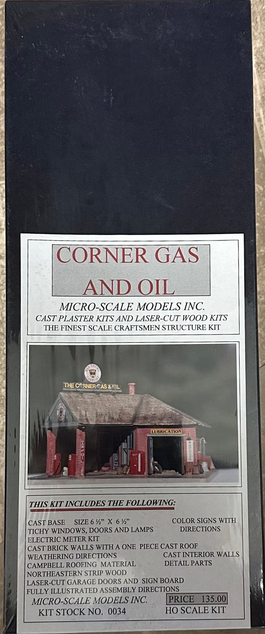 Micro-Scale Models Corner Gas & Oil HO Building Kit No. 0034,
