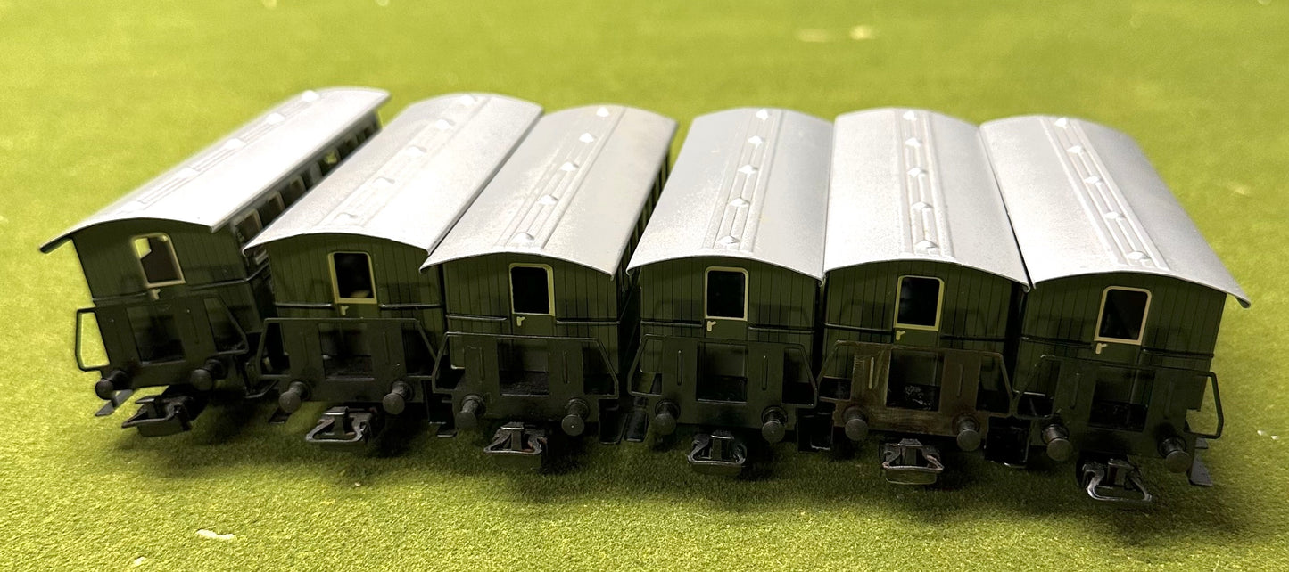 Vintage Marklin 4107 HO Scale All Metal Std. Branch 2nd Class Passenger Car 6pc
