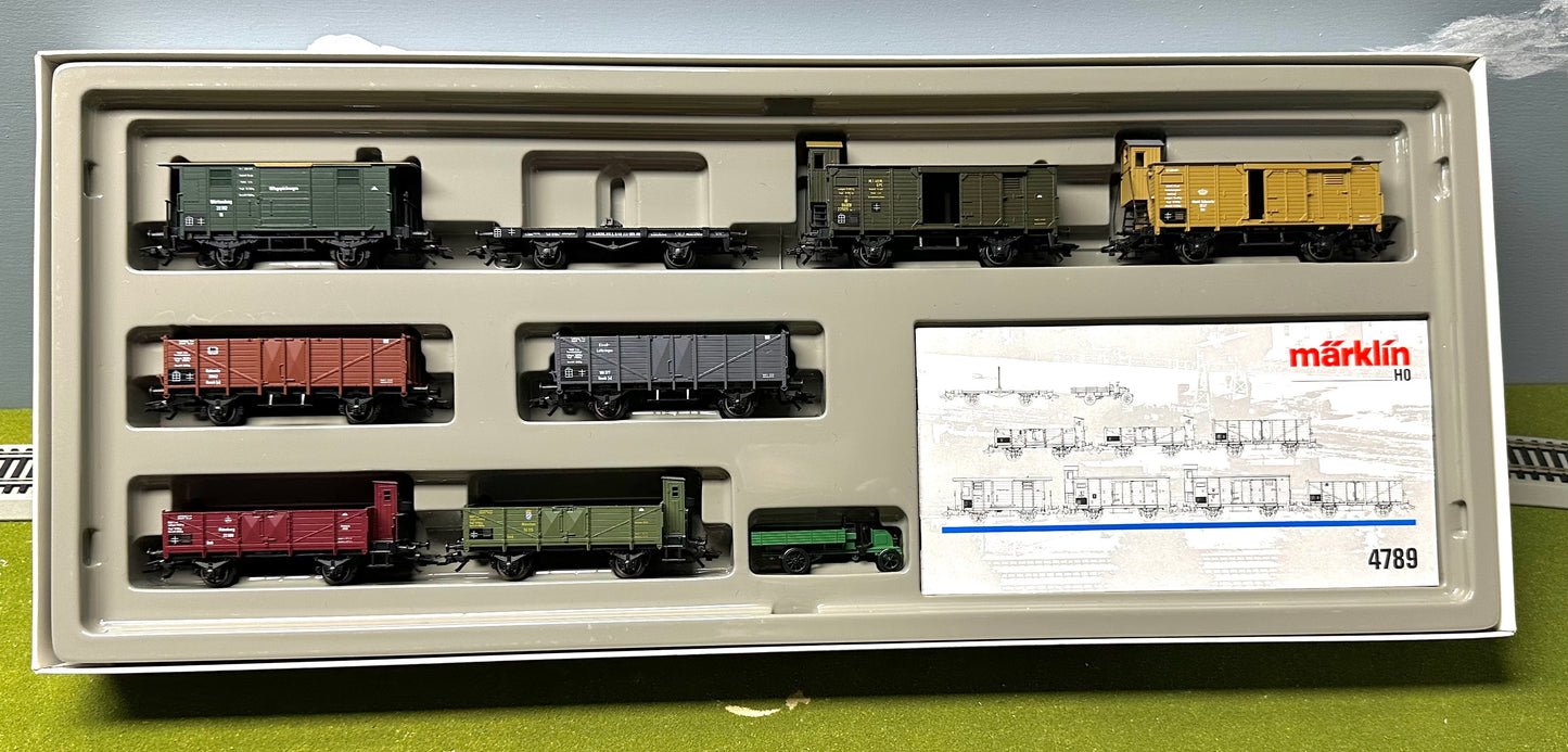 Marklin 4789 HO German State Railroad 8 Car set from different Provincial Railroads around 1910