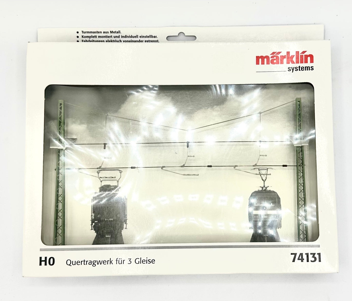 Marklin 74131 HO Catenary Cross Span Assembly spanning 3 Tracks