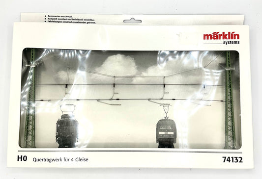 Marklin 74132 HO Catenary Cross Span Assembly spanning 4 Tracks