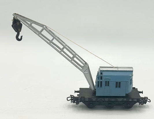 Marklin 4611 HO Scale All Metal Blue Wrecking Crane