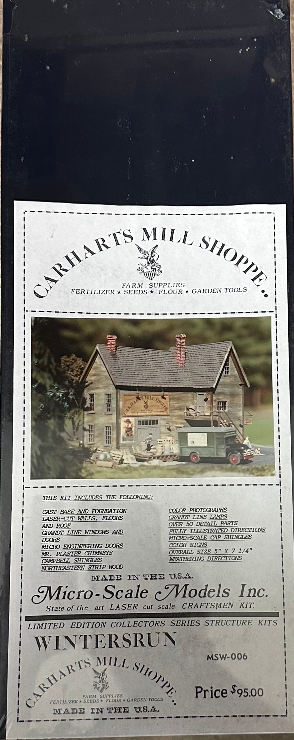 Micro-Scale Models Carhart's Mill Shoppe HO Building Kit No.006