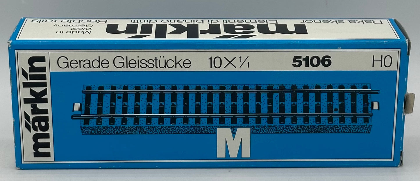 Marklin 5106 HO M Track Straight Track 7 3/8" 3-Rail AC