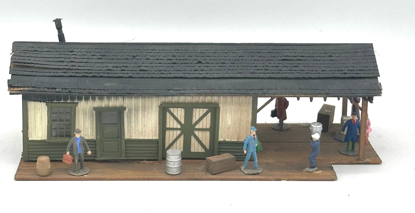 HO Scale Laser Cut Wood Custom Painted/Weathered Country Station; Fully Assembled