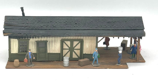 HO Scale Laser Cut Wood Custom Painted/Weathered Country Station; Fully Assembled