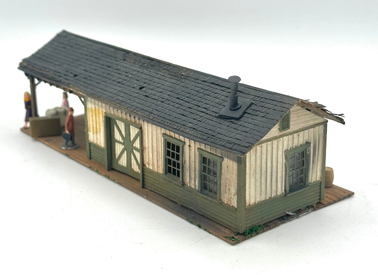 HO Scale Laser Cut Wood Custom Painted/Weathered Country Station; Fully Assembled
