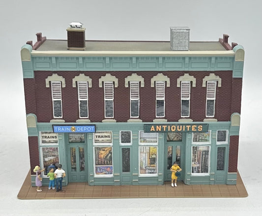 DPM HO Scale Fully Assembled High St. Block "Train Depot"/ Antiquites" " Lighted