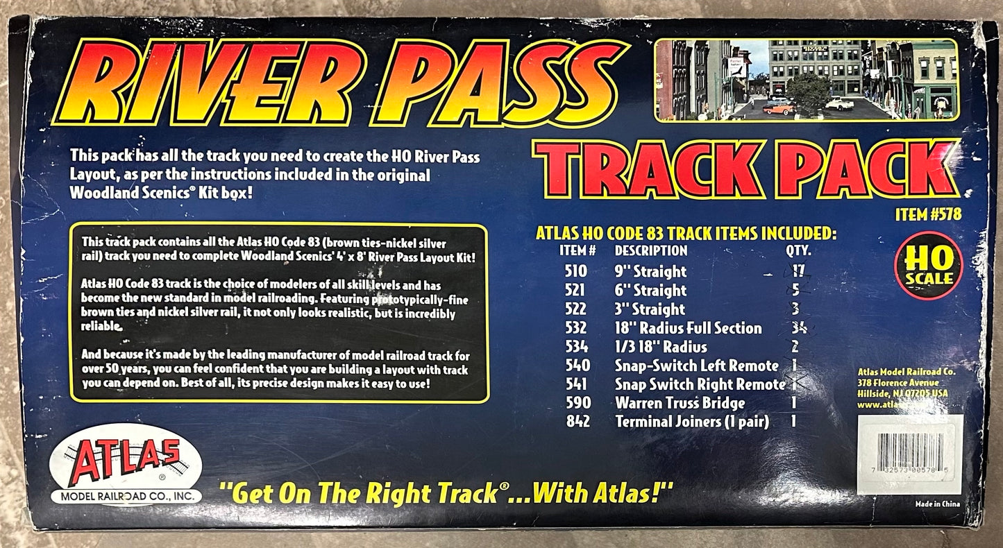 Atlas #578 HO Scale River Pass Track Pack