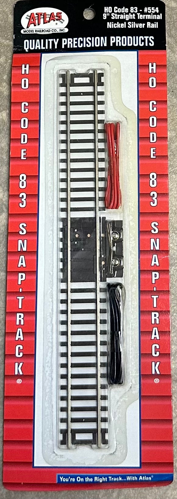 Atlas HO Scale Code 83 9" Straight Terminal Turnout #554 Nickel Silver Rail