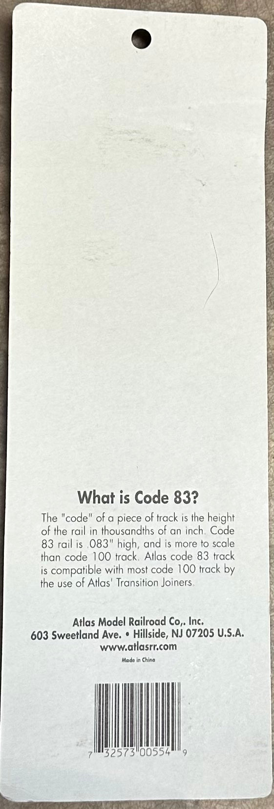 Atlas HO Scale Code 83 9" Straight Terminal Turnout #554 Nickel Silver Rail