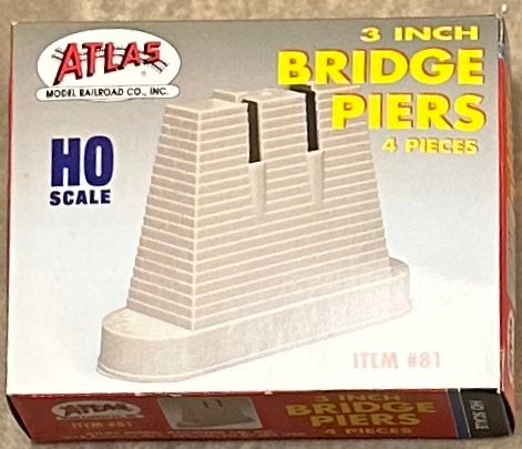 Atlas #81 HO Scale Code 83 4pc 3 inch Bridge Piers