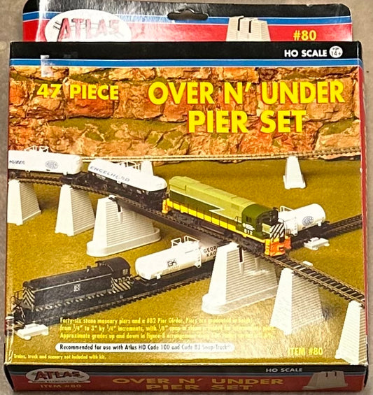 Atlas #80 HO Scale Code 83, 47 pc Over N' Under Pier Set