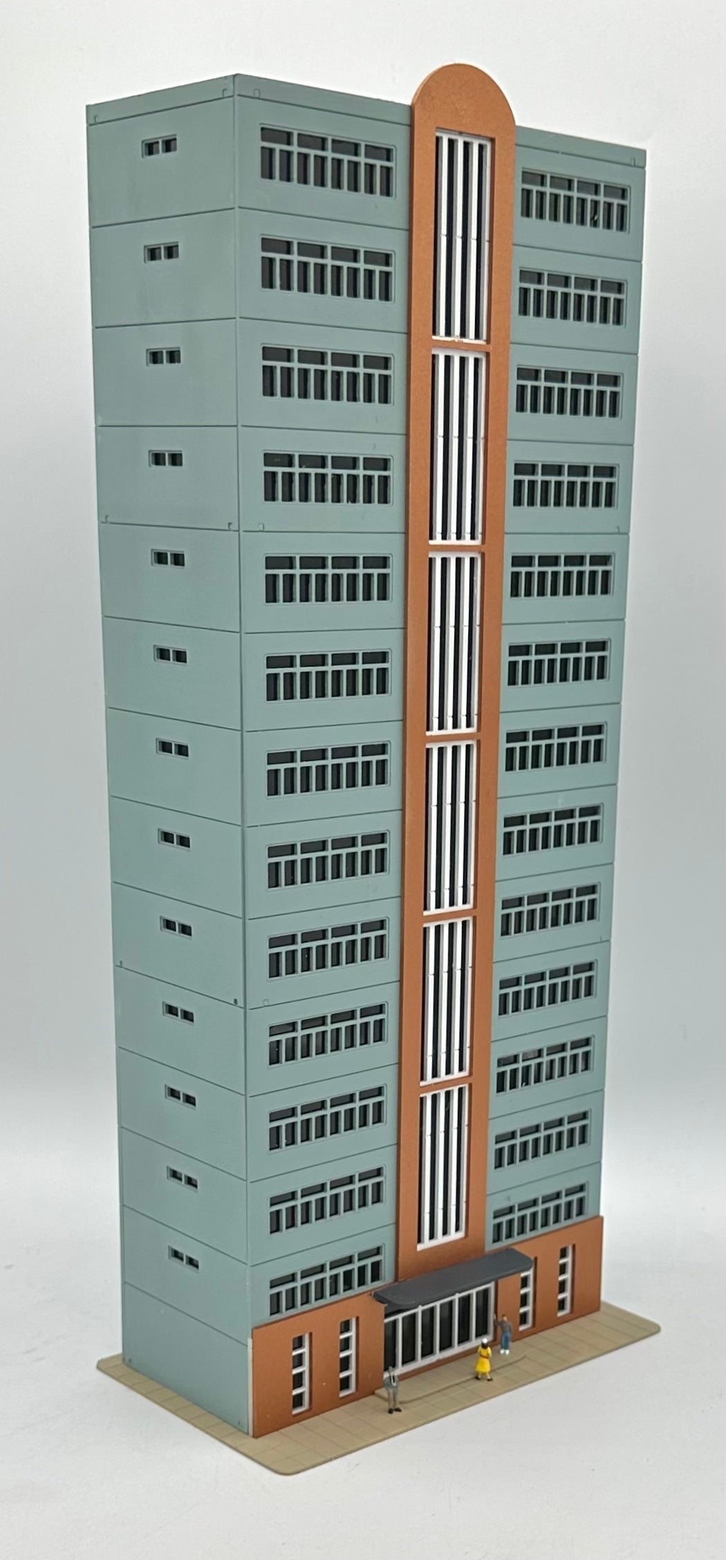 Outlands Style N Scale Custom Built/Painted 14-Story "Trackside Tower" Apartment Building