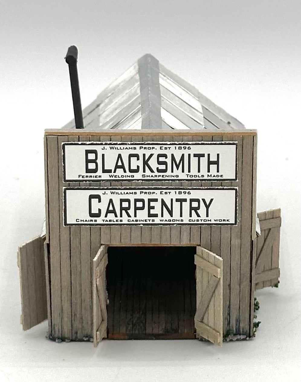 Banta Modelworks 2125 HO Scale "Black Smith " Laser Cut Wooden Custom Painted Fully Assembled
