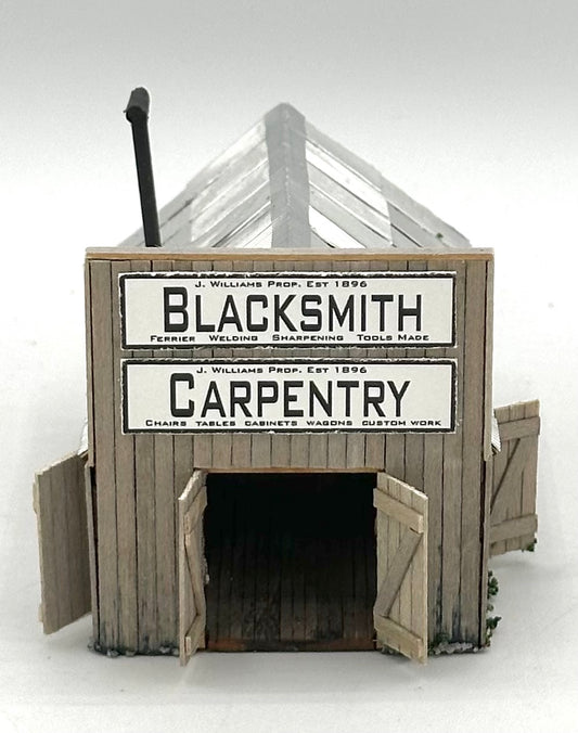 Banta Modelworks 2125 HO Scale "Black Smith " Laser Cut Wooden Custom Painted Fully Assembled