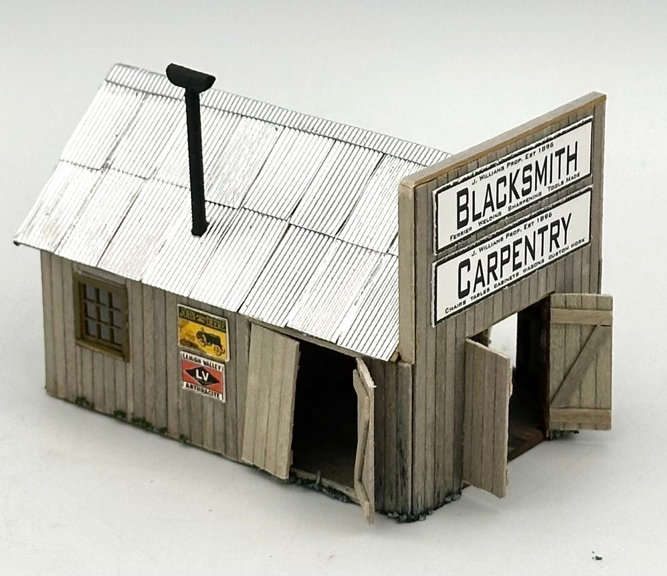 Banta Modelworks 2125 HO Scale "Black Smith " Laser Cut Wooden Custom Painted Fully Assembled