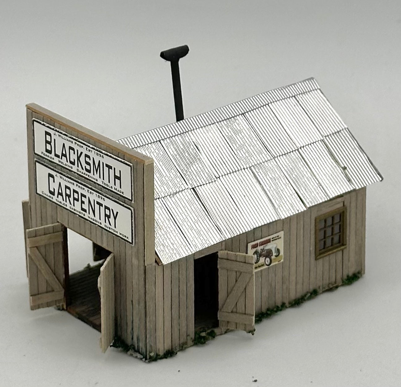 Banta Modelworks 2125 HO Scale "Black Smith " Laser Cut Wooden Custom Painted Fully Assembled