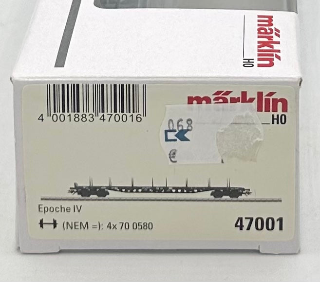 Marklin 47001 HO Scale DB RS684 Flat Car Folding Stakes, Approx 9"/22.9cm Buffer to Buffer