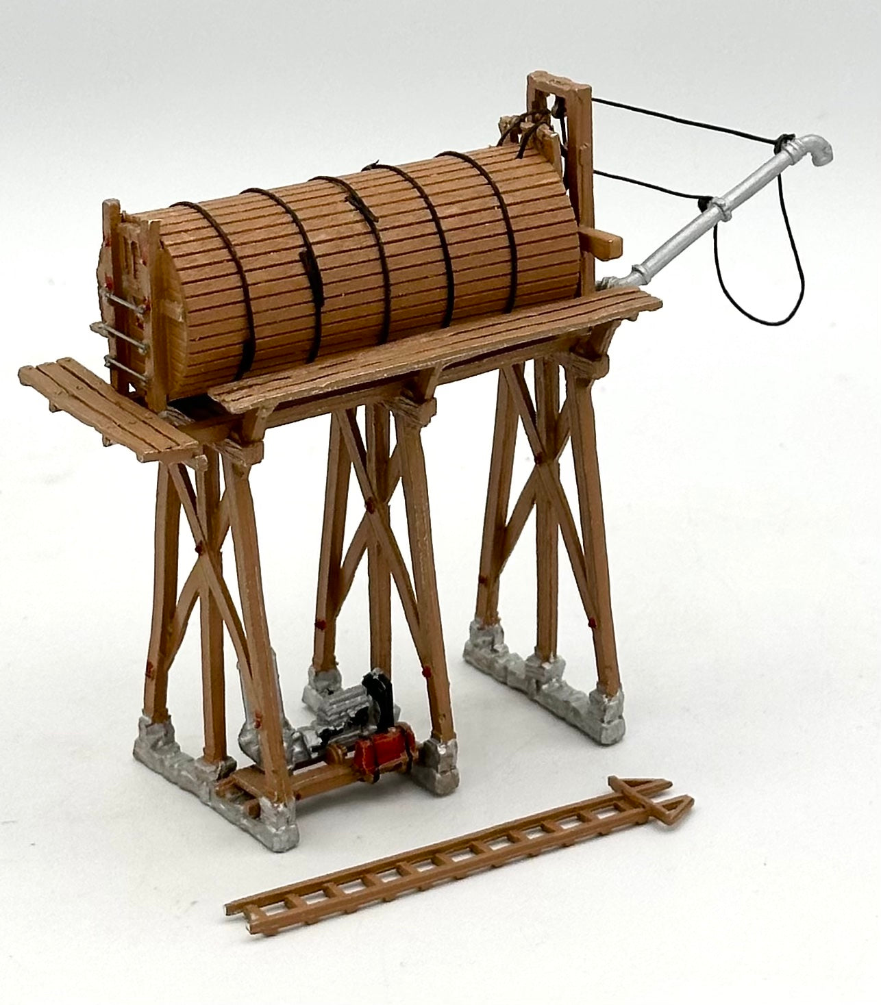 Woodland Scenics D241 HO Scale Branch Line Water Tower, Custom Painted Die Cast Fully Assembled