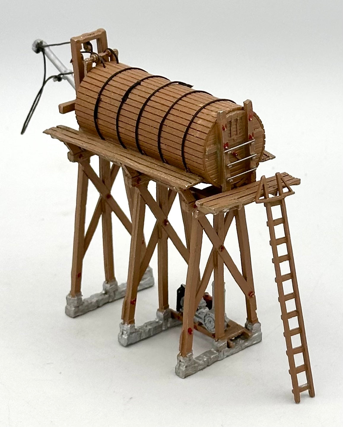Woodland Scenics D241 HO Scale Branch Line Water Tower, Custom Painted Die Cast Fully Assembled
