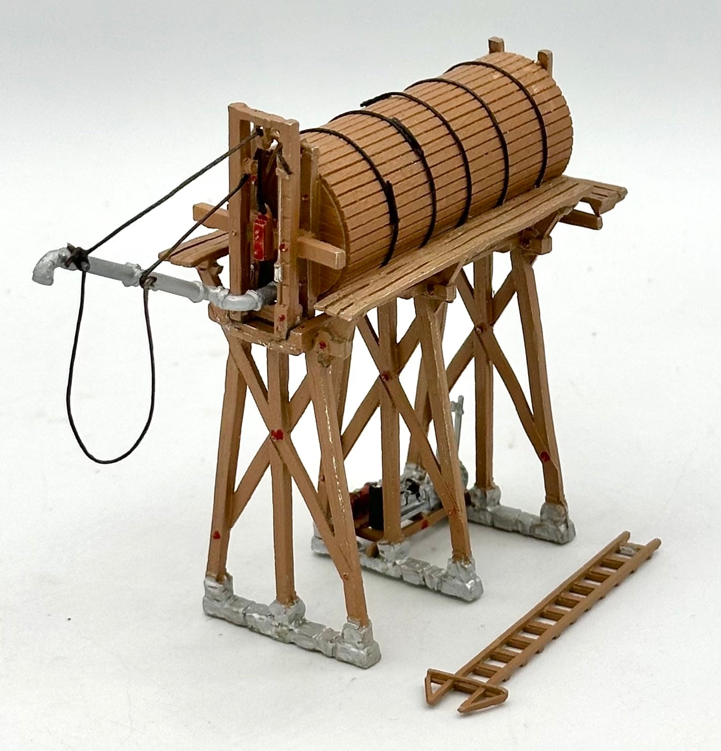 Woodland Scenics D241 HO Scale Branch Line Water Tower, Custom Painted Die Cast Fully Assembled