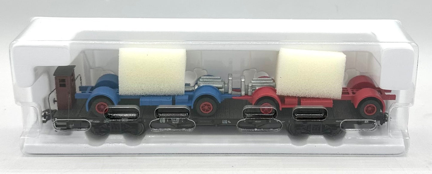 Marklin 00691-5 Very Rare HO Scale DB Flat Stake car with Truck Chassis Load