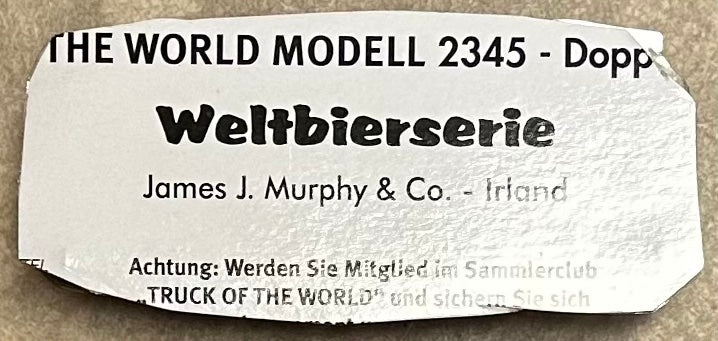 Grell Models HO Double Decker Buss Murphy's Beer
