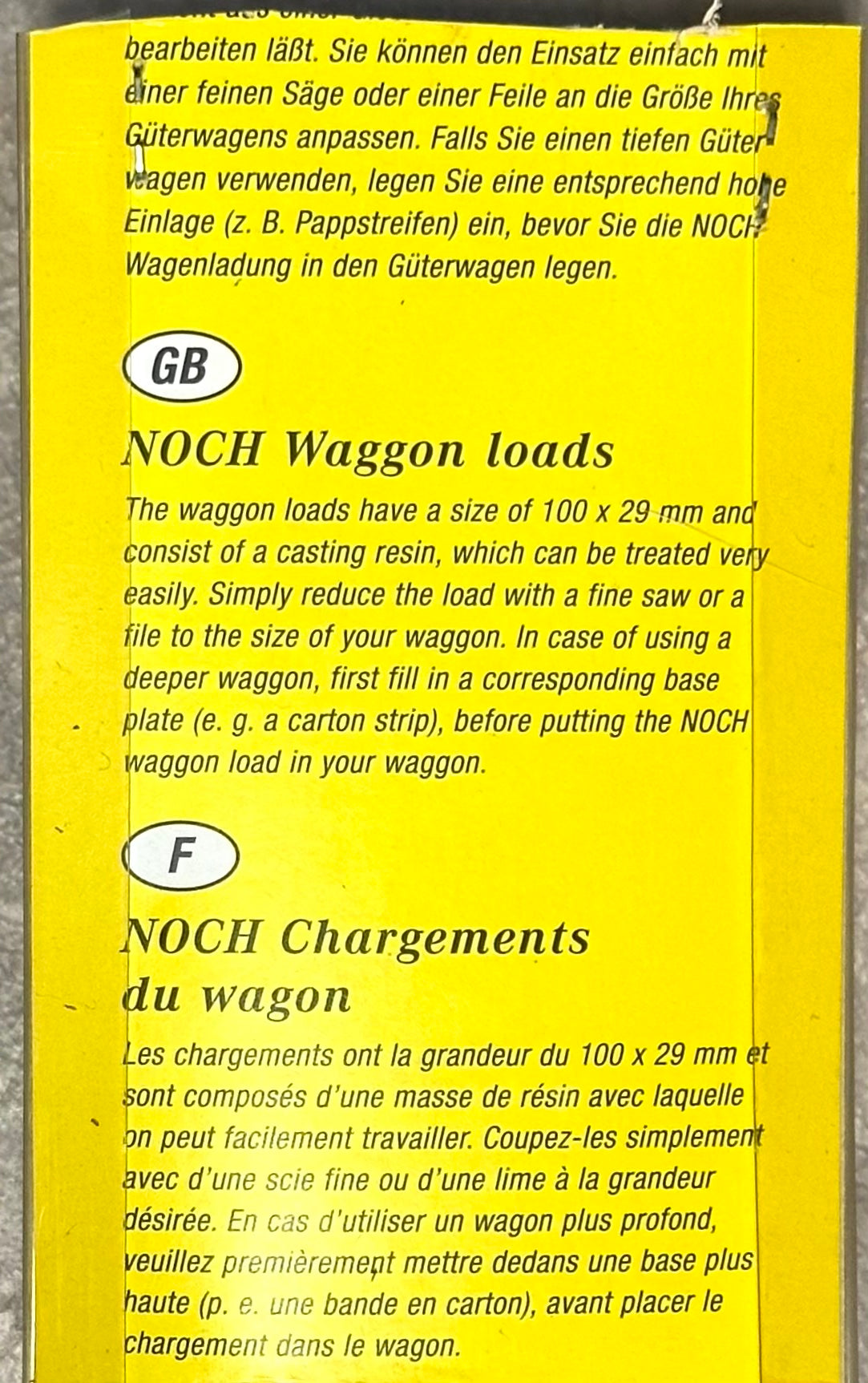 Noch HO Scale Scrap Metal/Junk Wagon Load 100mm*29mm