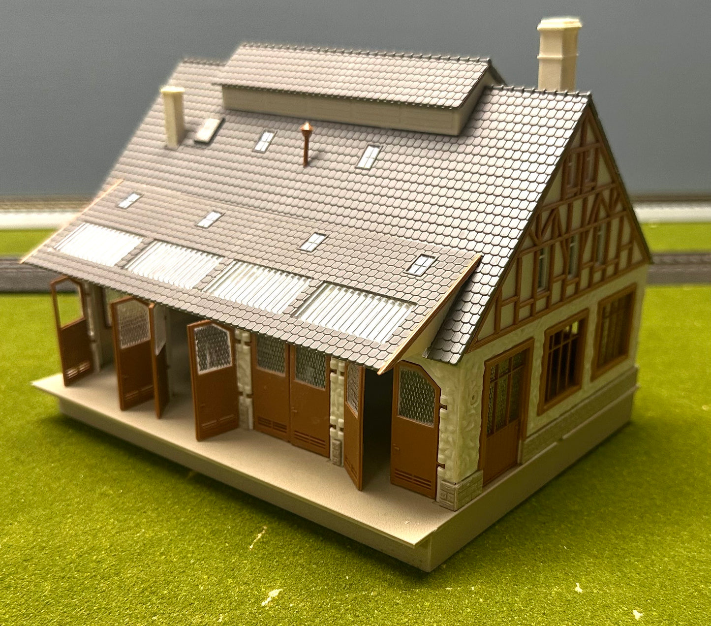 Vollmer 47545 HO Scale Half Timber Framed Freight Shed/Warehouse Fully Assembled