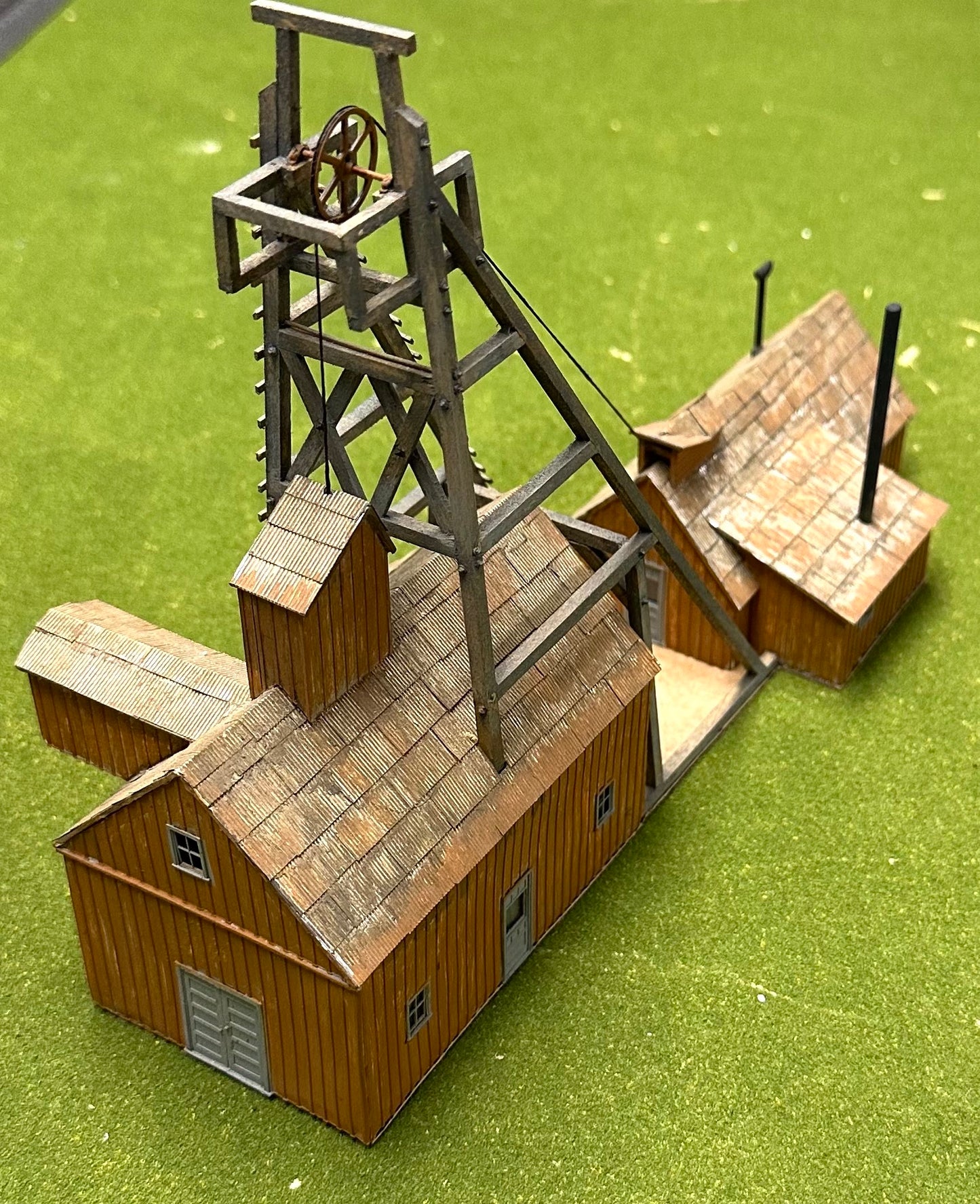 Campbell #388 HO Scale "Silver Spur Mine " Laser Cut Wooden Custom Painted/Weathered Fully Assembled