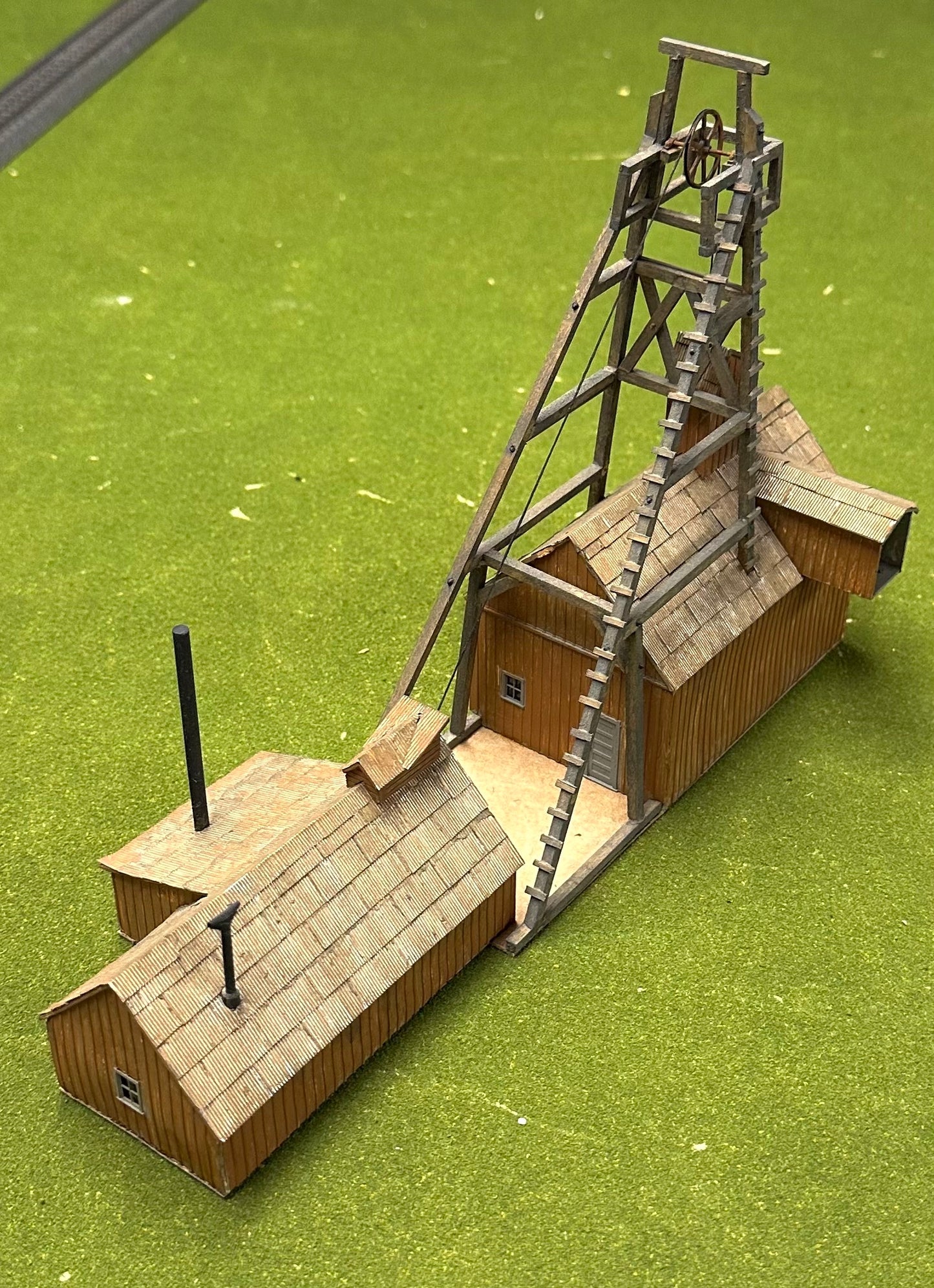 Campbell #388 HO Scale "Silver Spur Mine " Laser Cut Wooden Custom Painted/Weathered Fully Assembled