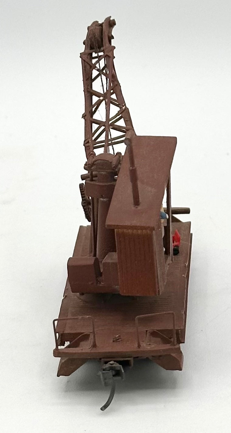 HO Scale Vintage All Metal Custom Built/Painted Breakdown Crane, Rotating Cab/Jib