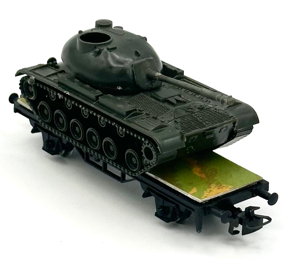 Marklin HO Scale Flat Car , Custom Built Removable M48 A1 DBGM Tank