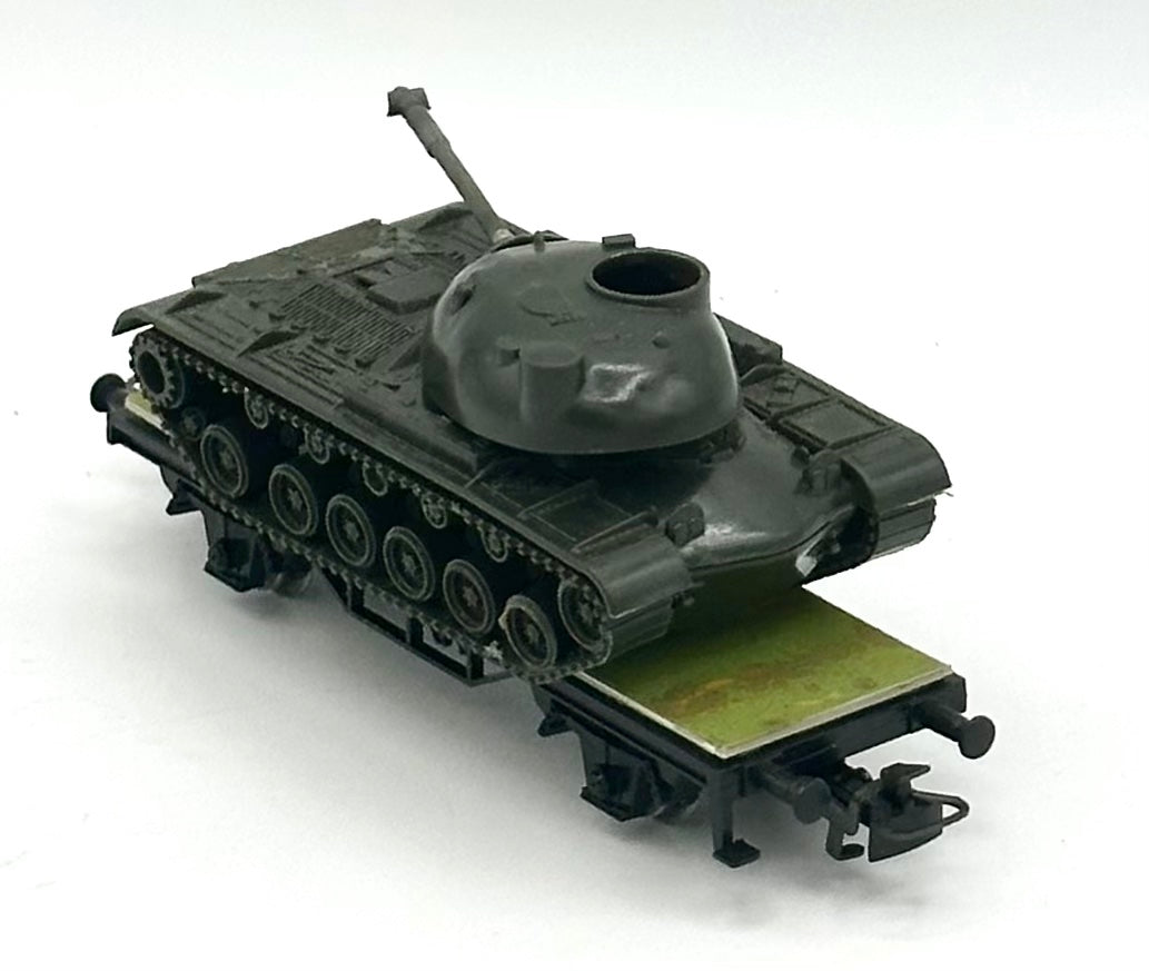 Marklin HO Scale Flat Car , Custom Built Removable M48 A1 DBGM Tank