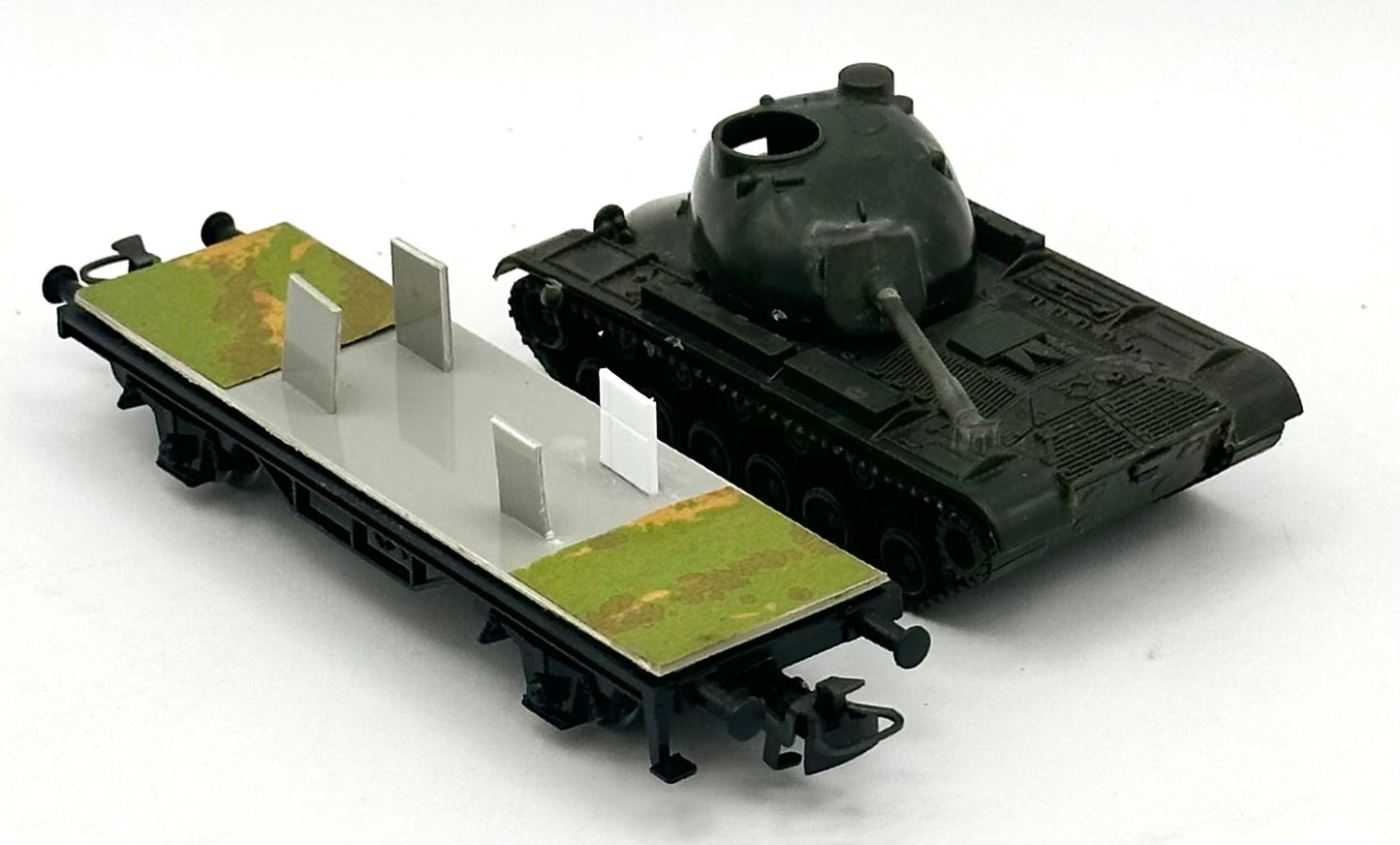 Marklin HO Scale Flat Car , Custom Built Removable M48 A1 DBGM Tank