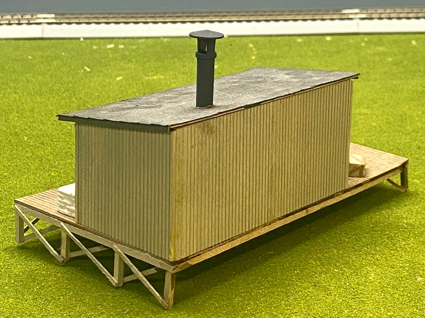 HO Scale Wood Custom Built Painted/Weathered Trackside Storage Shed Fully Assembled